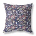 Palacedesigns 18 in. Midnight Blue Roses Indoor & Outdoor Throw Pillow Midnight Blue PA3091910